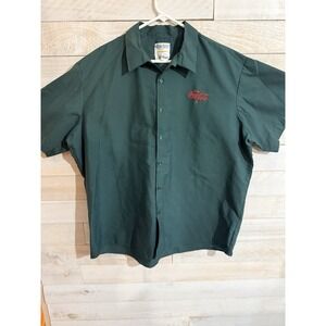 Vintage Riverside Green Coca-Cola Workwear Uniform Button Up Shirt Size 2XL